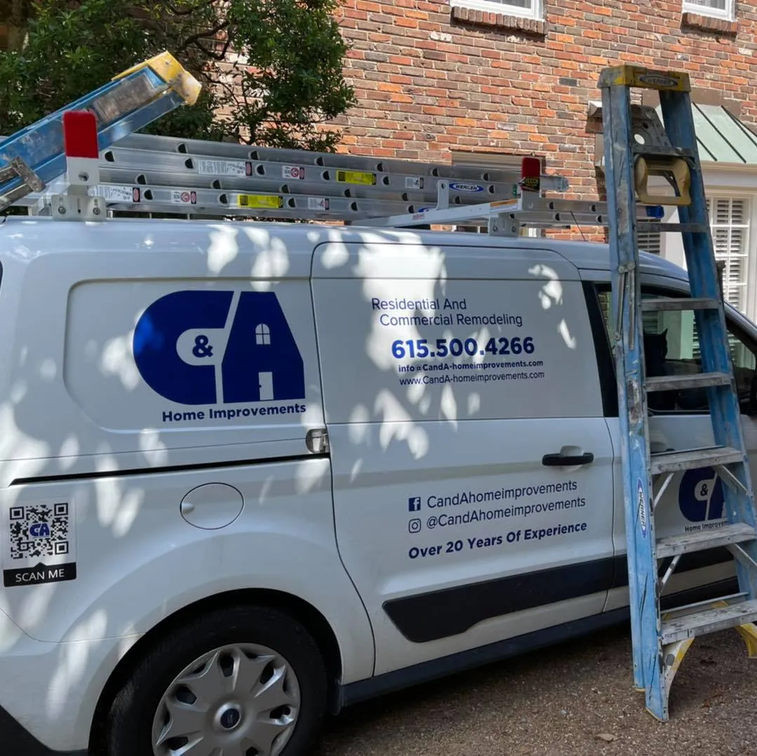 The C&A Home Improvements work van with its lettering