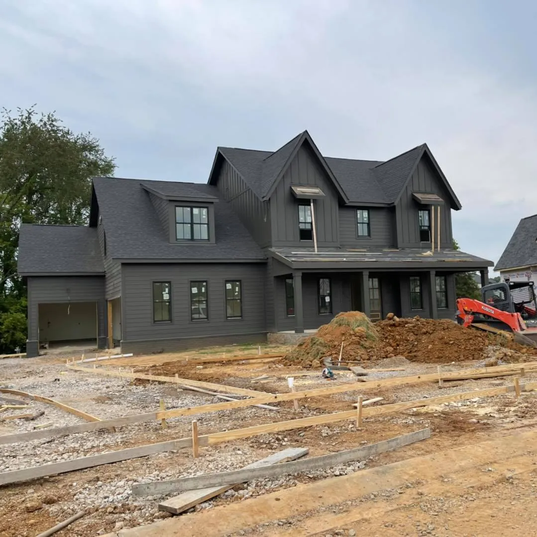 Exterior of a new house under construction