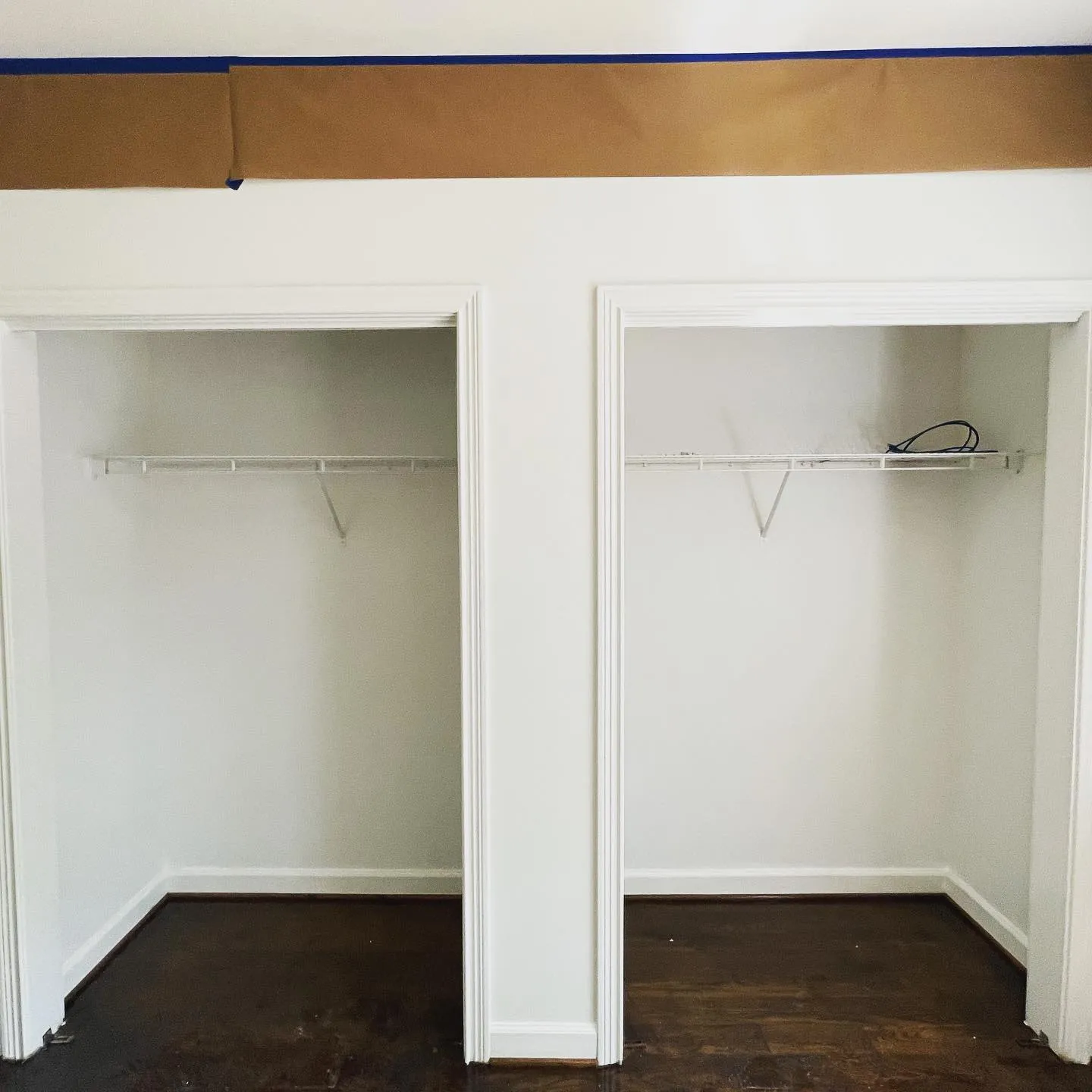 Reach-in closet before the shelving was built